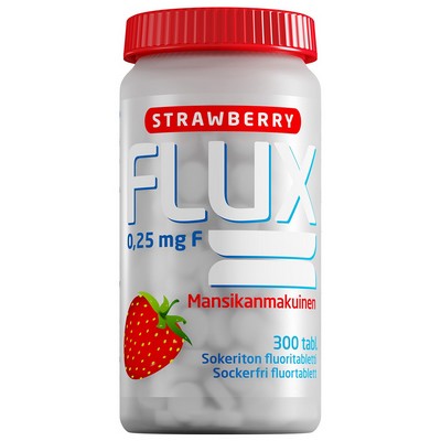 FLUX STRAWBERRY. Фторид натрия “Клубника”, 0,25 мг. 300 табл.