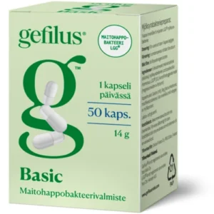 Капсулы Gefilus LGG Basic kapselit. Кисломолочные бактерии LGG. 50 капсул.