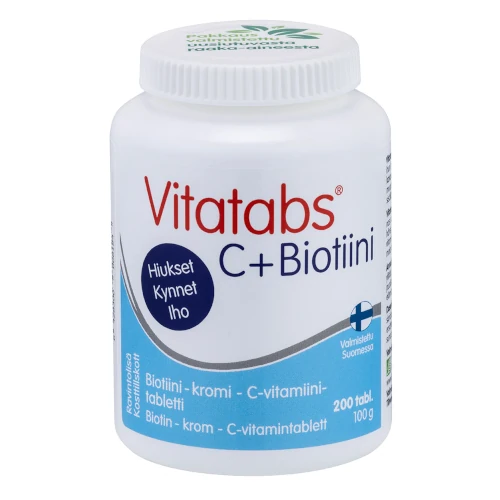 Комплекс для волос, ногтей и кожи Vitatabs C + Biotiini, 200 табл