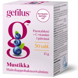 Молочно-кислые бактерии Gefilus LGG Mustikka. Вкус черники, 30 табл.