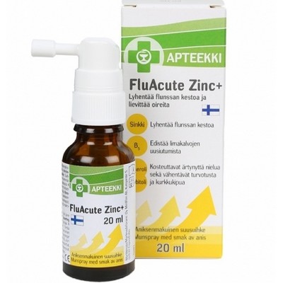 Цинковый спрей Apteekki FluAcute Zinc+ 20 мл вкус анис