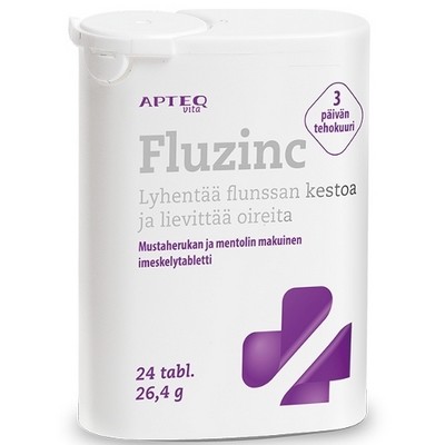 Цинк Apteq Vita Fluzinc 24 таблетки