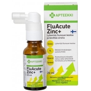 Цинковый спрей Apteekki FluAcute Zinc+ 20 мл вкус лимон имбирь
