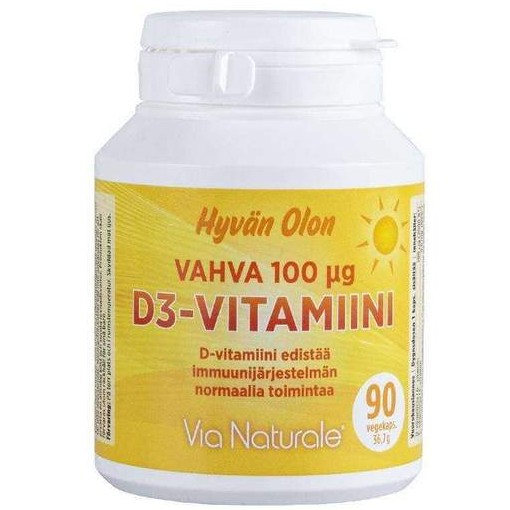 Сильный витамин Д Hyvän Olon Vahva D-vitamiini 100 mkg, 90 капс