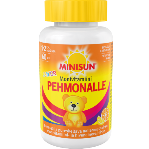 Витаминный комплекс для детей Minisun Pehmonalle sitrus monivitamiini 60 шт, вкус апельсина