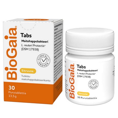 Пробиотик BioGaia Tabs sitruuna 30 жевательных таблеток вкус лимон