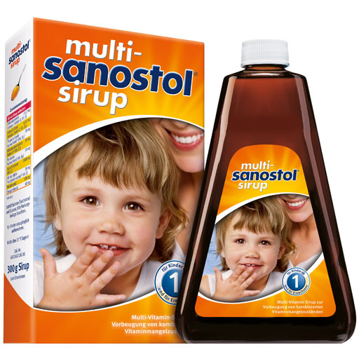 Витаминный сироп от 1 года MULTI SANOSTOL без сахара, 300гр