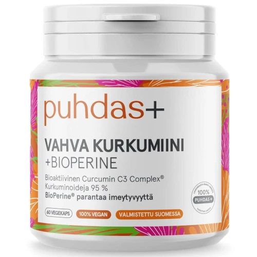 Куркумин и пеперин Puhdas+ Vahva Kurkumiini + BioPerine 60 капс