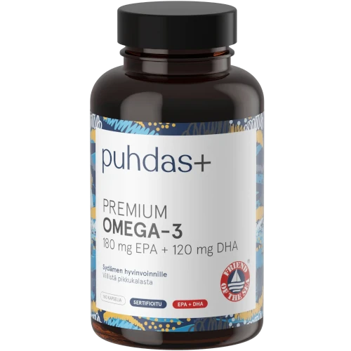 Омега из диких рыб Puhdas+ Premium Omega-3, 160 капс