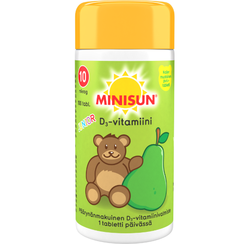 Детский витамин Д Minisun Junior Nalle вкус груши, 100 табл
