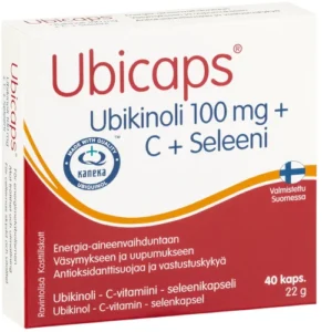 Убихинол, селен и витамин С Ubicaps Ubikinoli 100 mg + C + Seleeni, 40 капс