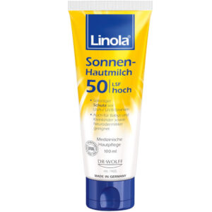 Солнцезащитное молочко для сухой и чувствительной кожи Linola Sonnen-Hautmilch LSF 50, 100 мл