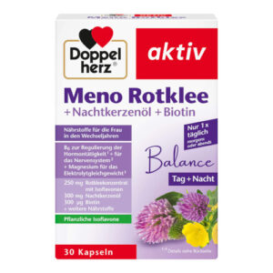 Витамины при менопаузе Doppelherz aktiv Meno Rotklee + Nachtkerzenöl + Biotin, 30 капс
