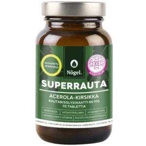 Бисглицинат железа Nôgel Superrauta Acerola-Kirsikka 60 mg 70 табл