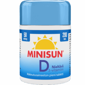 Витамин Д3 Minisun D-vitamiini Nieltävä 50 mikrog (2000МЕ) 200 табл без вкусовой добавки