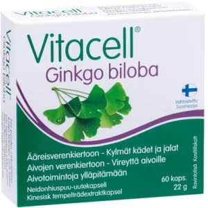 Гинкго билоба для здоровье мозга и кровообращения Vitacell Gingko Biloba 60 капс