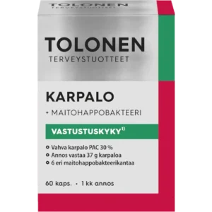 Клюква и молочно-кислые бактерии Tolonen Karpalo + Maitohappobakteeri 60 капс