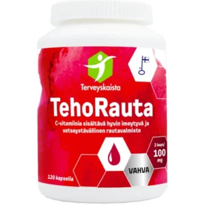 Бисглицинат железа(II) и витамин С Terveyskaista TehoRauta 100 mg + C-vitamiini 100 капс