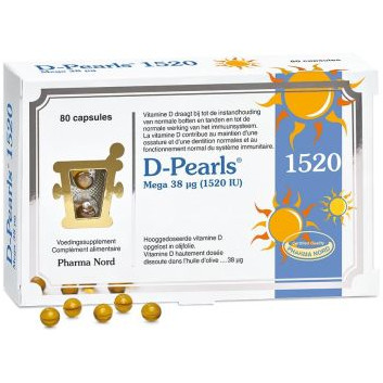 Витамин д3 в маленьких масляных капсулах PHARMA Nord D-Pearls Vitamin D 1520 ME, 80 шт