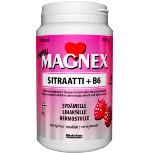 Магний и витамин B6 вкус малины Magnex Sitraatti 375mg +B6 Puru Vadelma 100 табл